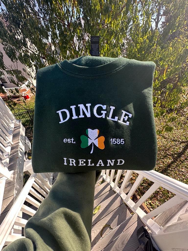 Dingle Ireland Embroidered Sweatshirt: Coastal Town Crewneck