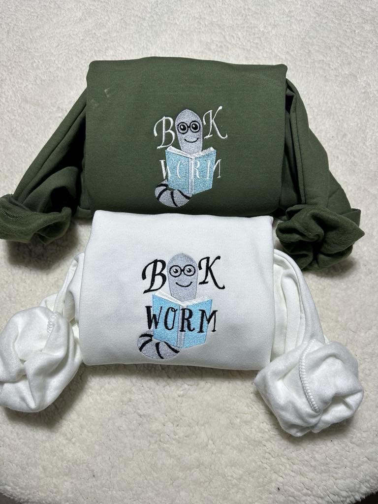 Book Lovers Embroidered Sweatshirt; Cute Teacher Book Lover’s Shirt; Minimalist Trendy Christmas/Holiday gift for her/Him