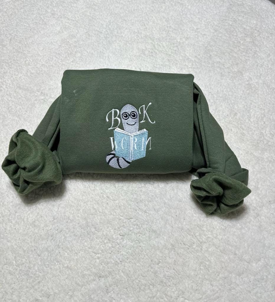 Book Lovers Embroidered Sweatshirt; Cute Teacher Book Lover’s Shirt; Minimalist Trendy Christmas/Holiday gift for her/Him