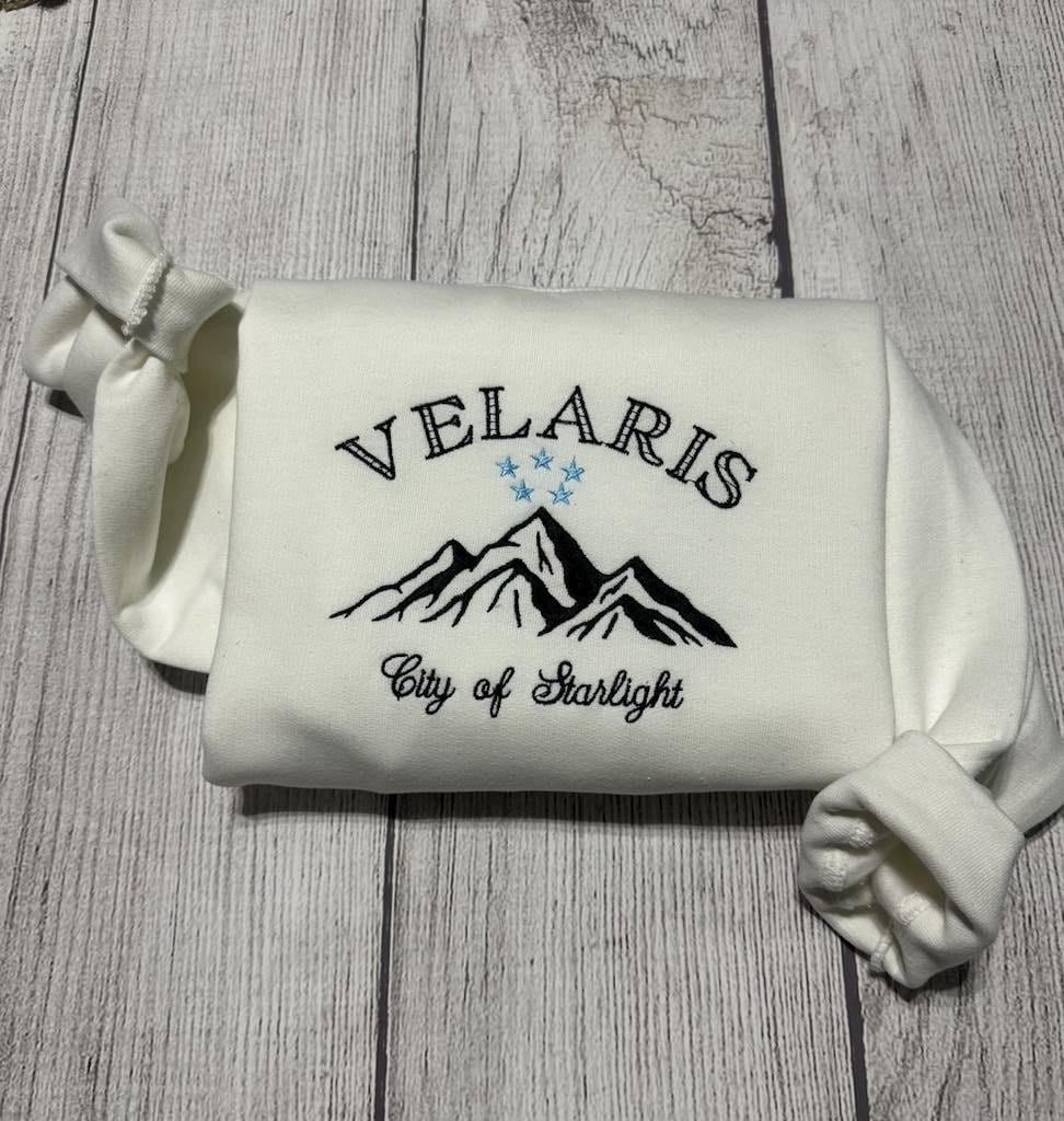 Velaris embroidered sweatshirt; City of Starlight embroidered crewneck, Acotar shirt; Christmas/holiday trendy gift
