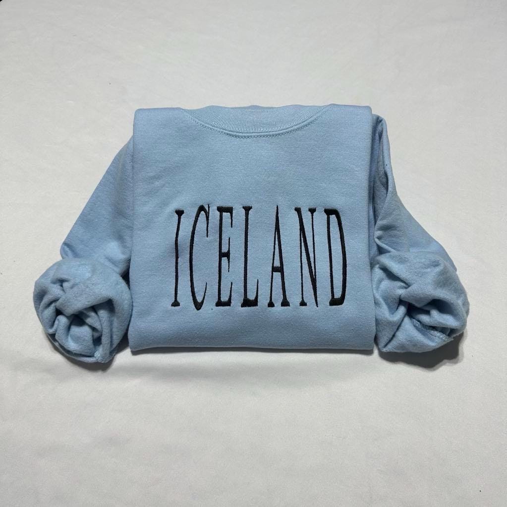 Iceland Embroidered Sweatshirt: Travel Souvenir Gift