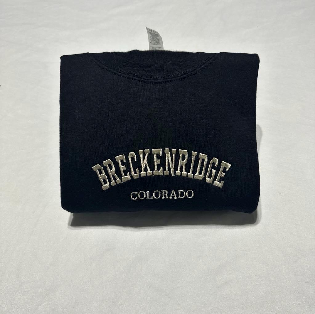Embroidered Breckenridge Colorado Sweatshirt: Rockies Gift