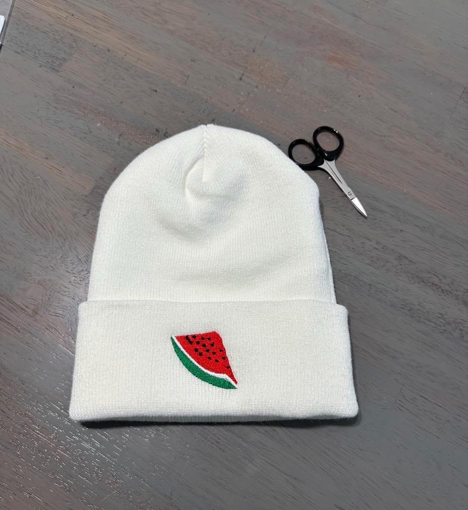 Watermelon embroidered beanie