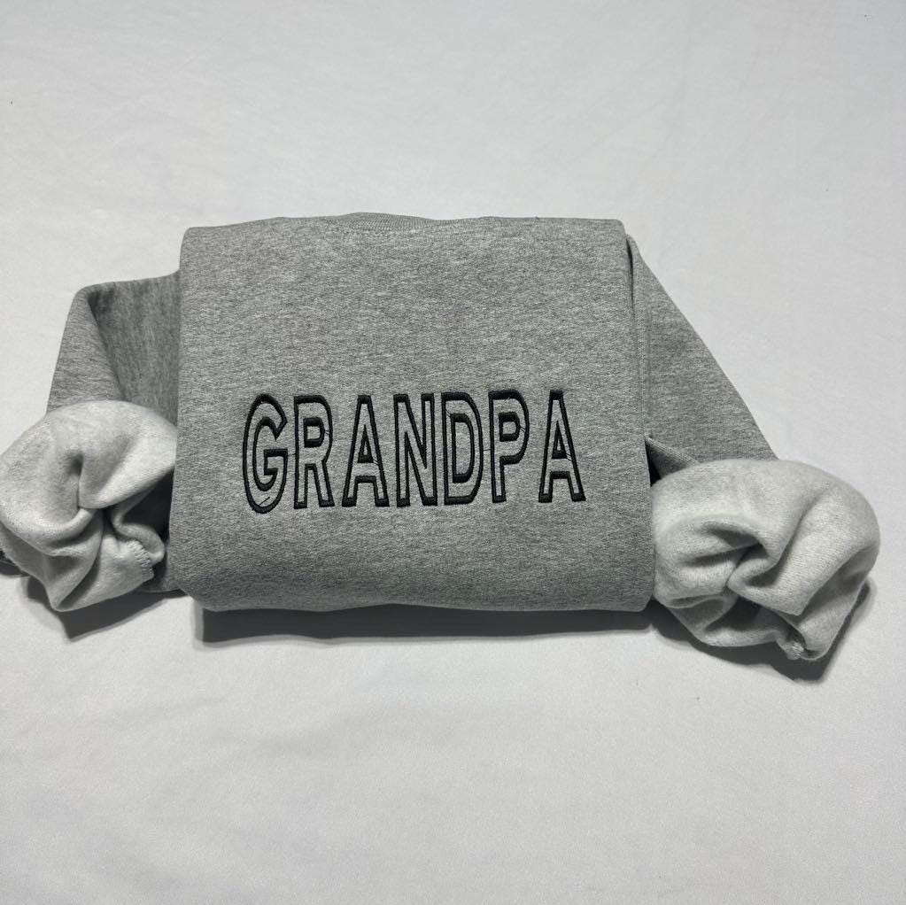 Personalized Embroidered Grandpa Sweatshirt: Custom Family Gift