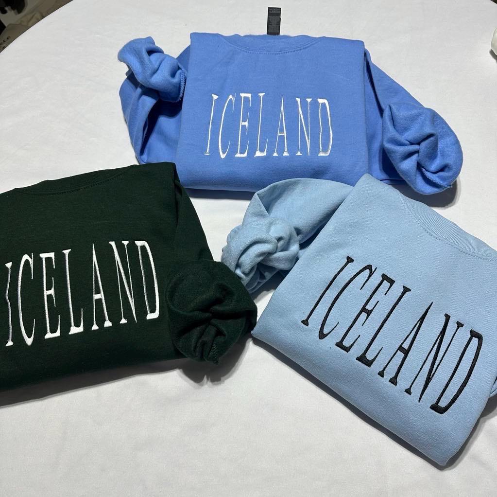Iceland Embroidered Sweatshirt: Travel Souvenir Gift