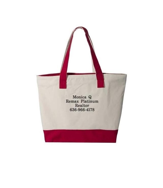 Personalized Canvas Tote Bag with Zipper: Embroidered Gift for her, mom’s gift