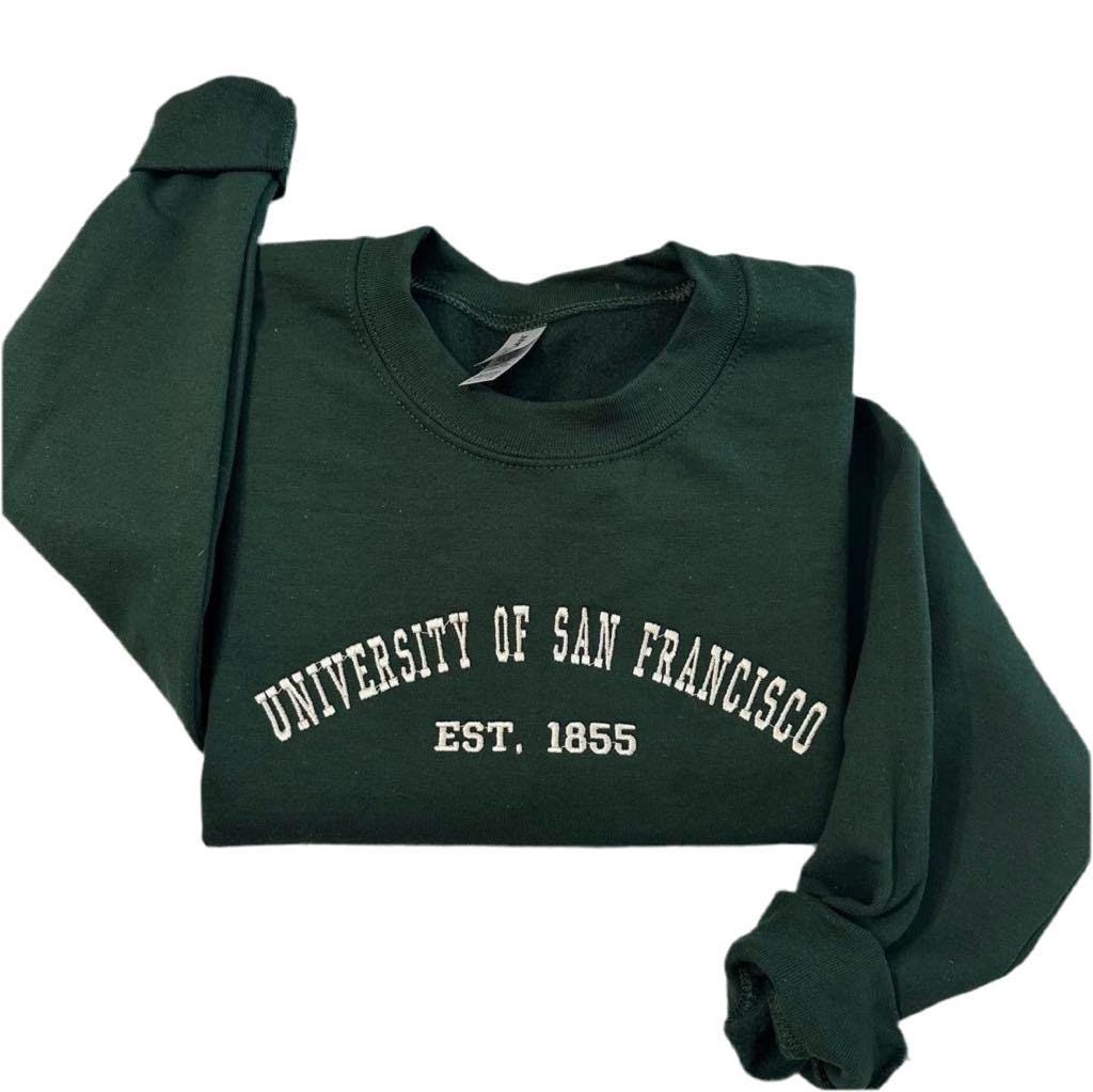 Custom Embroidered College Sweatshirt: Personalized Text Hoodie