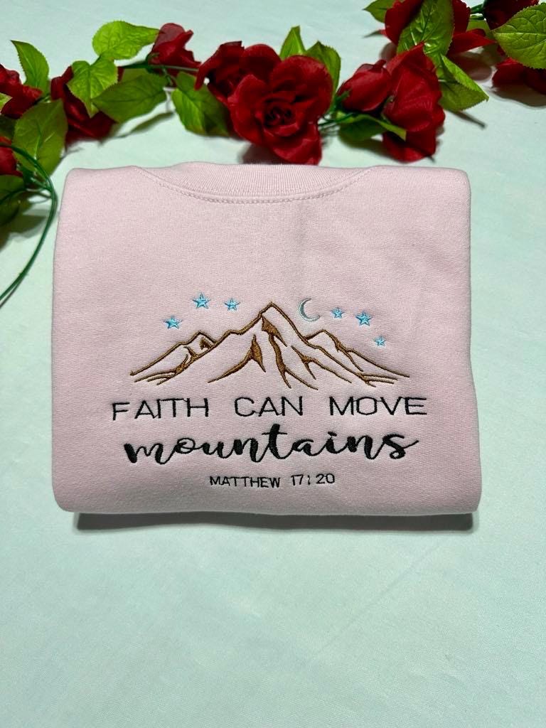 Embroidered Faith Sweatshirt: Christian Gift, Comfort Colors T-Shirt/Hoodie