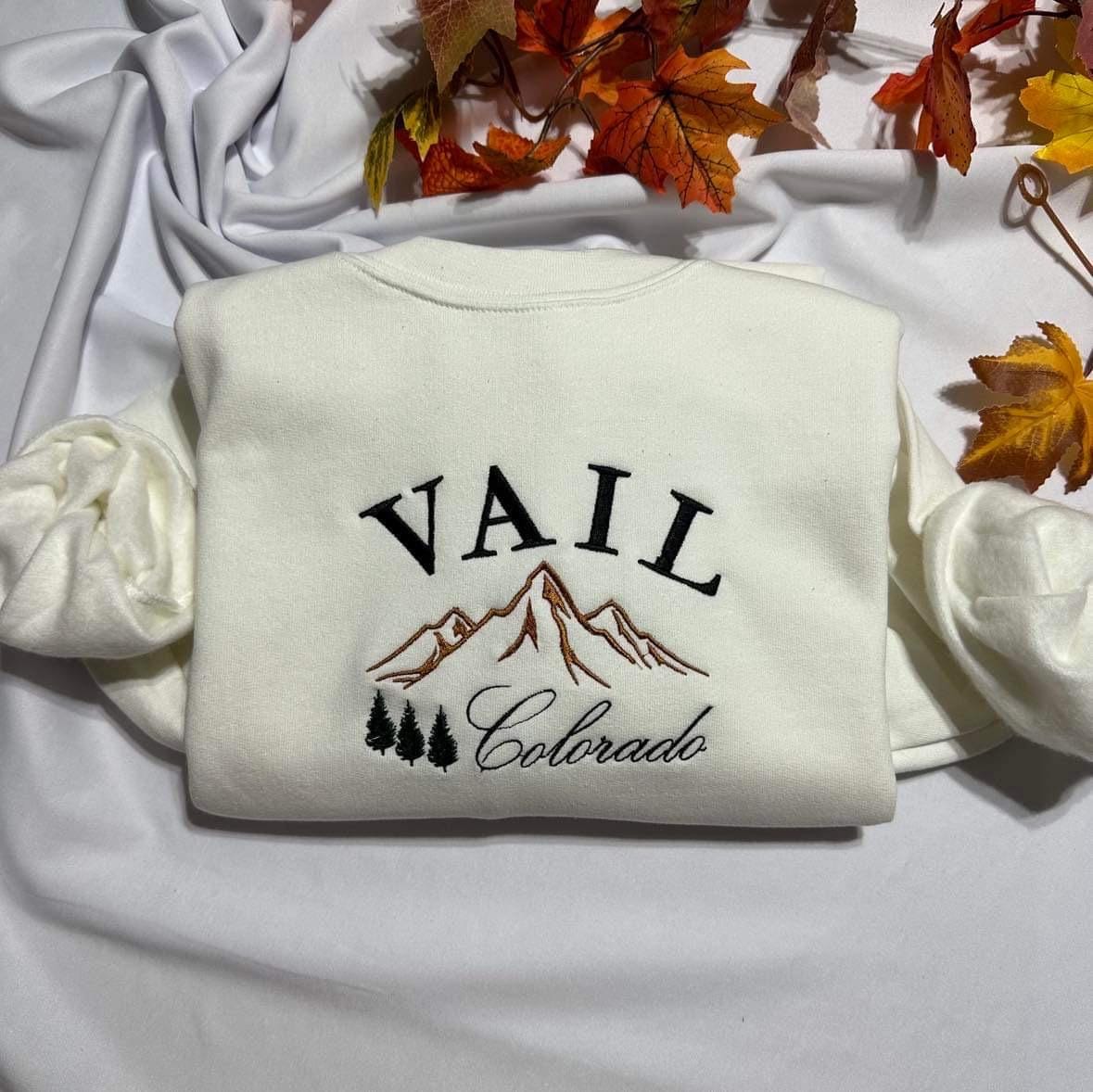 Embroidered Beaver Creek Colorado Sweatshirt: Personalized Mountain Crewneck