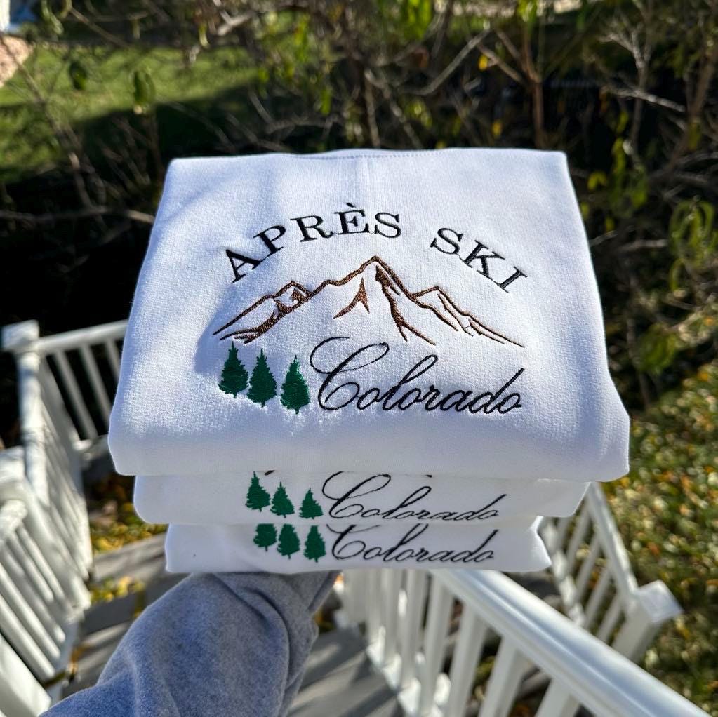 Custom Aspen Colorado Embroidered Sweatshirt: Mountain Trip Crewneck