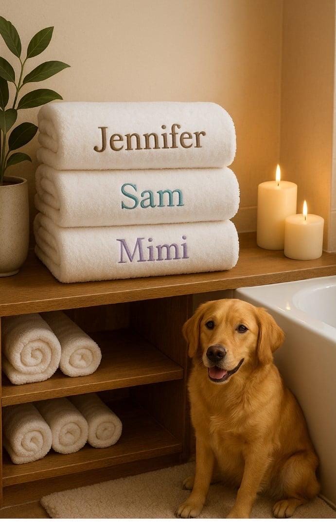 Custom Embroidered Spa Towel: Personalized Mountain Design Gift