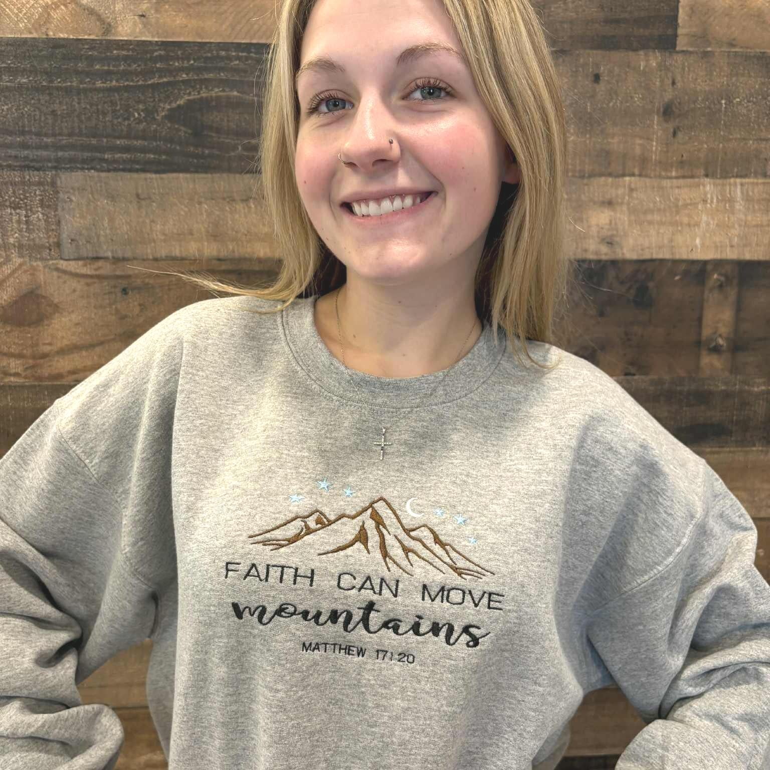Embroidered Faith Sweatshirt: Christian Gift, Comfort Colors T-Shirt/Hoodie