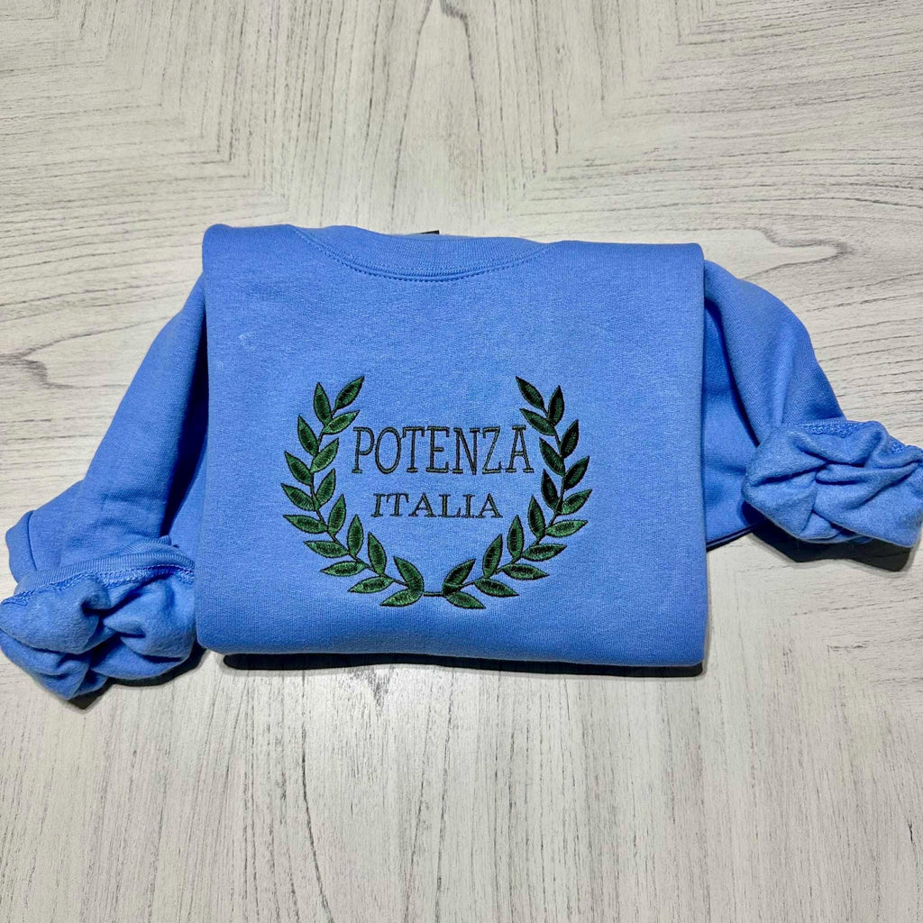 Custom Embroidered Italy Sweatshirt | Potenza Travel Crewneck | Personalized Souvenir Gift