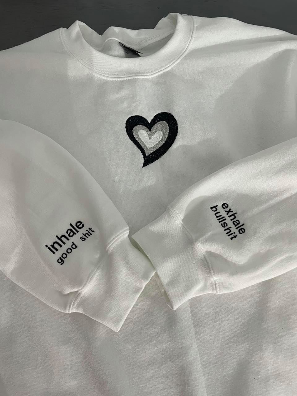 Inhale/Exhale Embroidered Sweatshirt - MrEmbroideryGifts