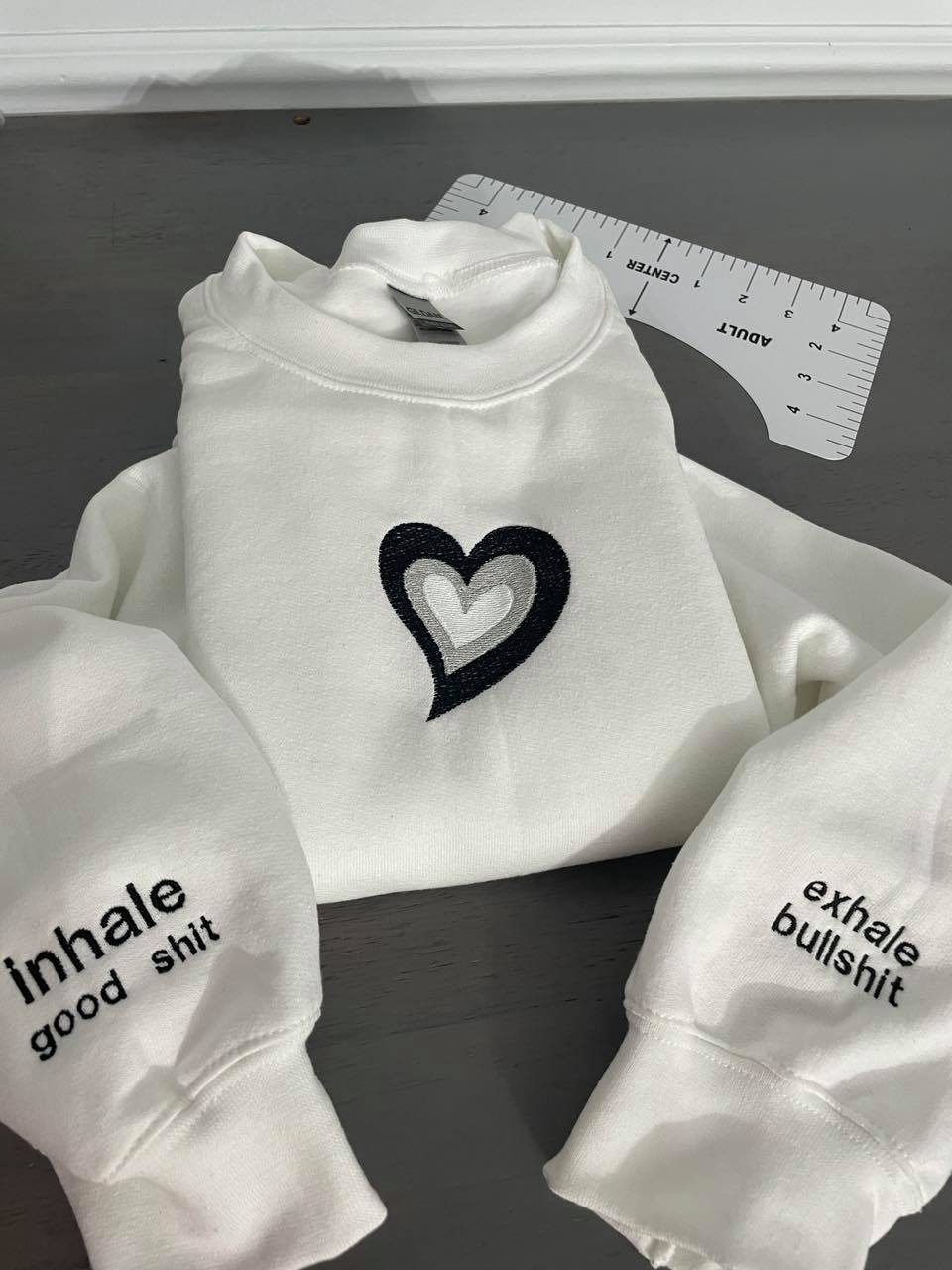 Inhale/Exhale Embroidered Sweatshirt - MrEmbroideryGifts