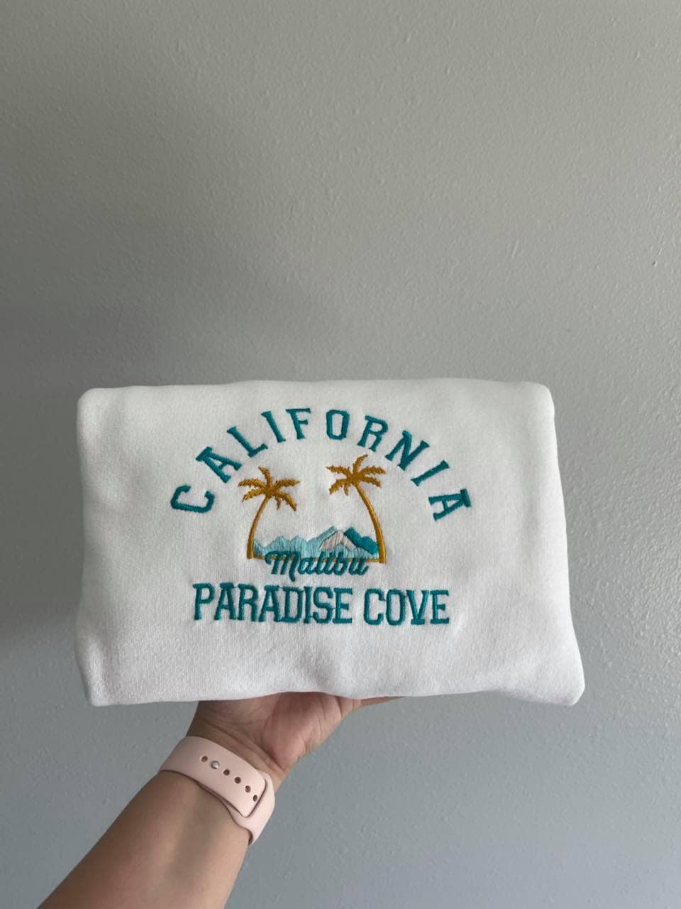 California the Paradise Embroidered sweatshirt; California custom embroidered sweatshirt; California lover's gift; gift for - MrEmbroideryGifts