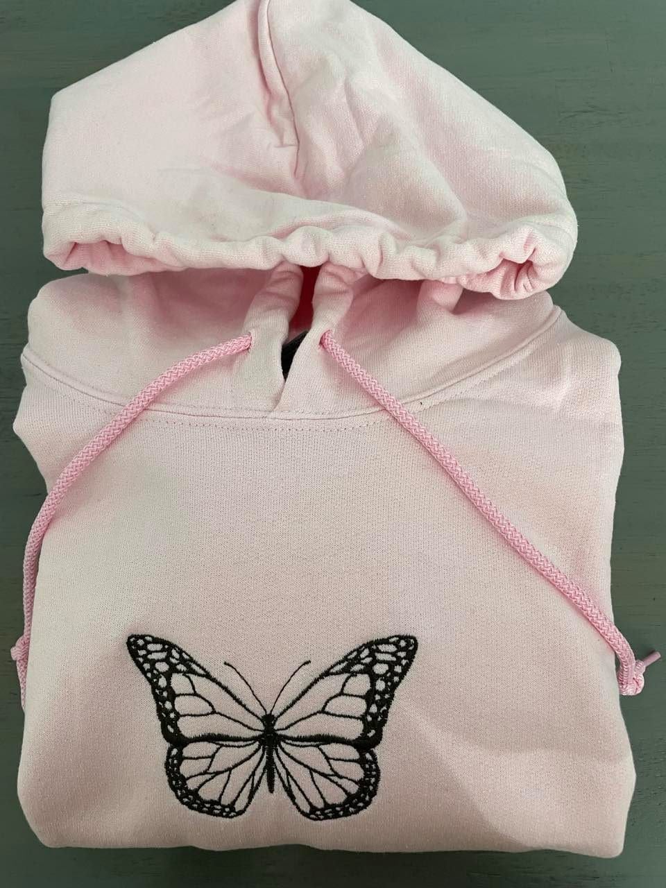 Vintage butterfly custom embroidered hoodie; butterfly hooded sweatshirt; butterfly hoodie - MrEmbroideryGifts
