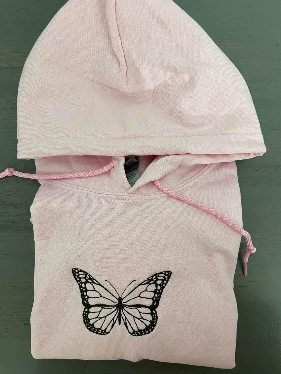 Vintage butterfly custom embroidered hoodie; butterfly hooded sweatshirt; butterfly hoodie - MrEmbroideryGifts
